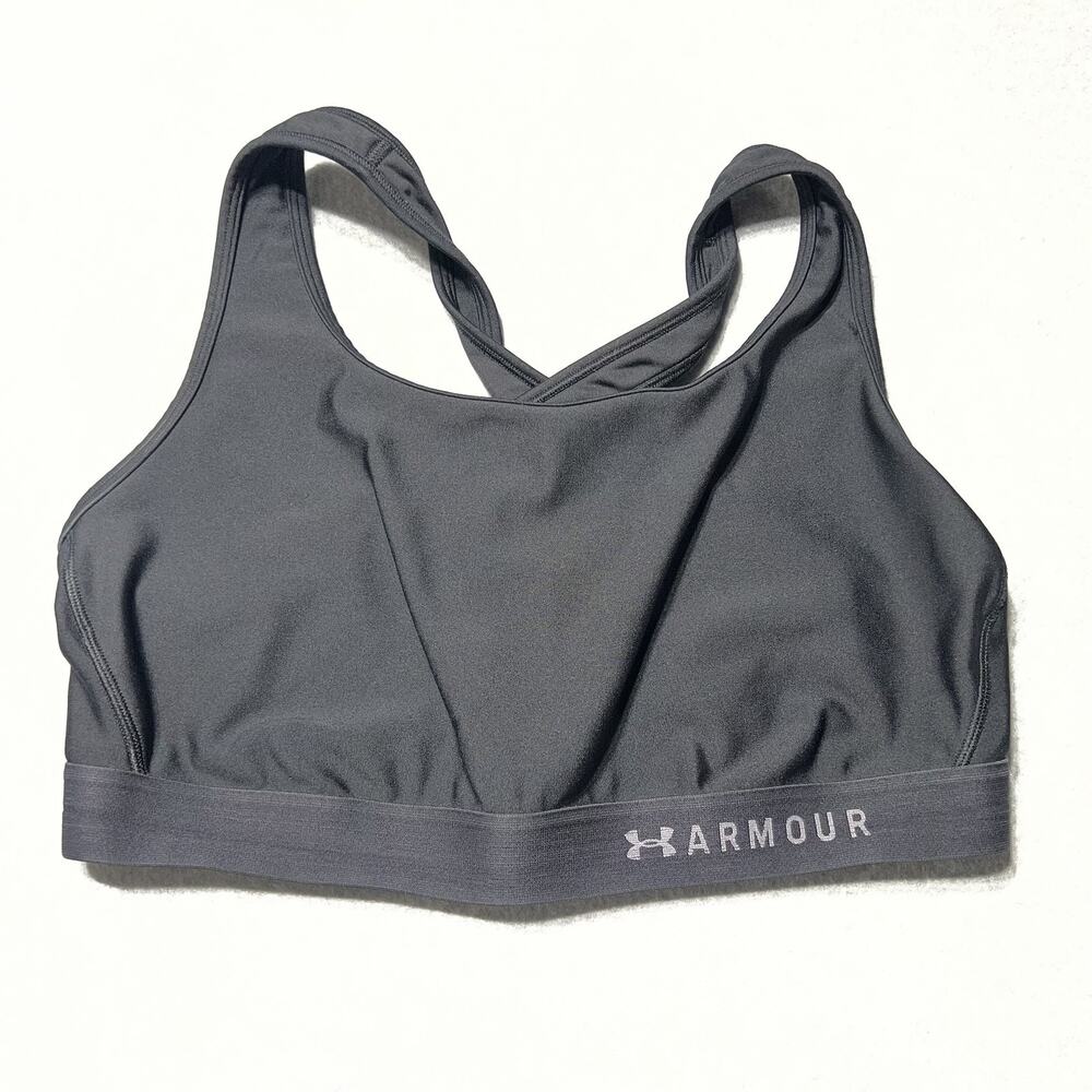 Under Armour Women's Crossback Mid-Impact Sports Bra Black